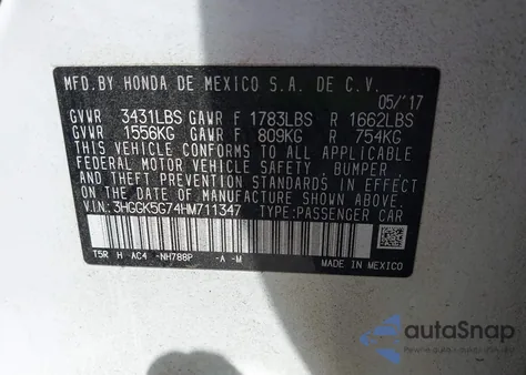 2017 Honda Fit Ex z USA, uszkodzony, nr VIN 3HGGK5G74HM711347